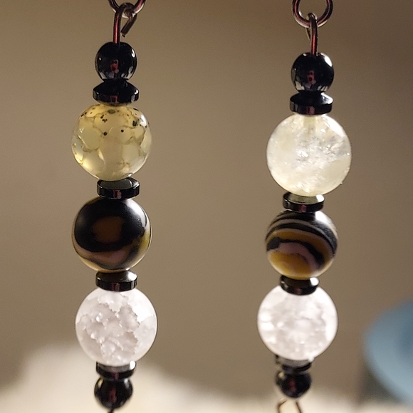Handmade crystal earrings - Picture 2 of 3